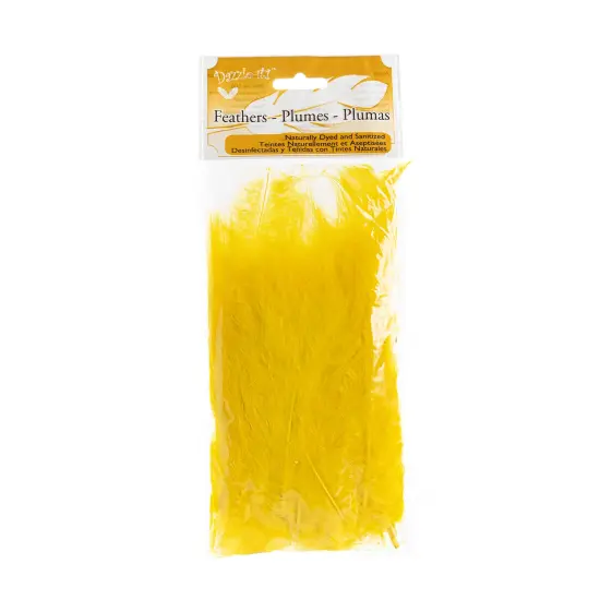 John Bead 4-6in Marabou Feathers (3 Headers, 18g) Yellow {4}