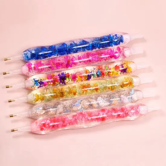 Colorful Flowers 5D Diamond Painting Art Drill Tool Pen Kits Resin Gem Picker for Adults with Pen Tip for Bead Dot Nail Art {6}