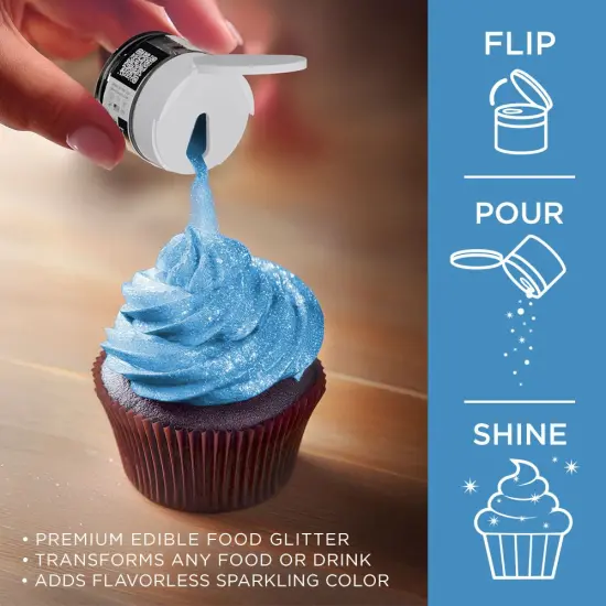 Bakell - Deep Blue Tinker Dust Edible Glitter (5g, 1x Jar) for Food, Desserts, and Beverages! {5}