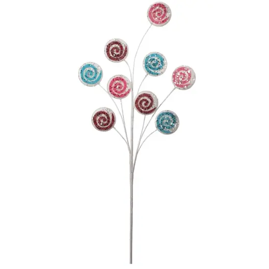 27" Pastel and Peppermint Candy Disk SprayWhimsical Christmas Decoration {3}
