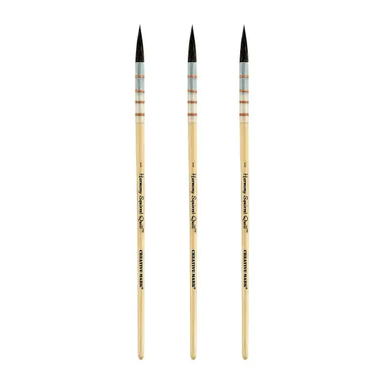Creative Mark Harmony Blue Squirrel Quill Watercolor Brush Packs of 3 - Professional Watercolor Brushes for Artists - Handcrafted Full Bellied Watercolor Quill Paint Brush, Balanced Wood Handle {2}