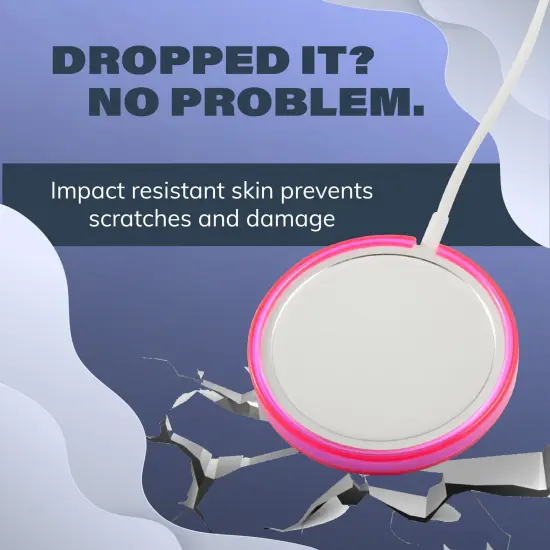 For Apple iPhone 12 & Pro Max Magsafe, 2 Pack Charger Accessories Cover Skin, Clear and Pink {3}