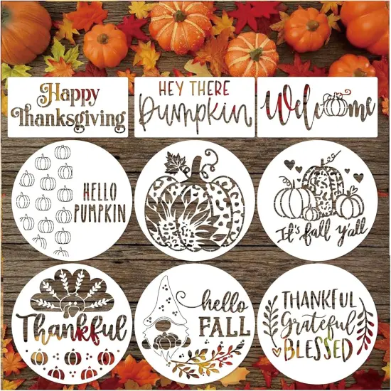 9 Large Fall Stencils {1}