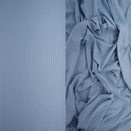 1 Yard 8x3 Yummy Rib Solid Knit Fabric, 58/60&Prime; Wide Polyester Spandex Blend BABY BLUE {1}