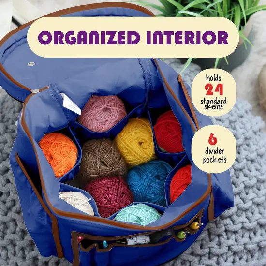 Hearth & Harbor Crochet Bag Organizer Royal Blue {3}