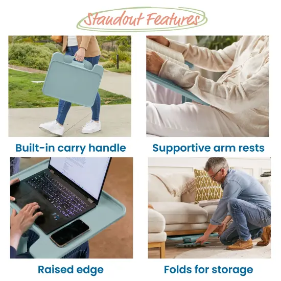 The Surf Folding Portable Lap Desk, Large, Flexible Seating Sage {4}