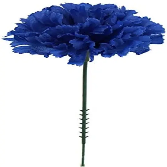 5-Inch Royal Blue Artificial Carnation Picks - Box of 200, 3.5" Wide - Perfect for Floral Arrangements, Crafts - Elegant Year-Round Decor, Floral Home by Artificial Flowers {1}