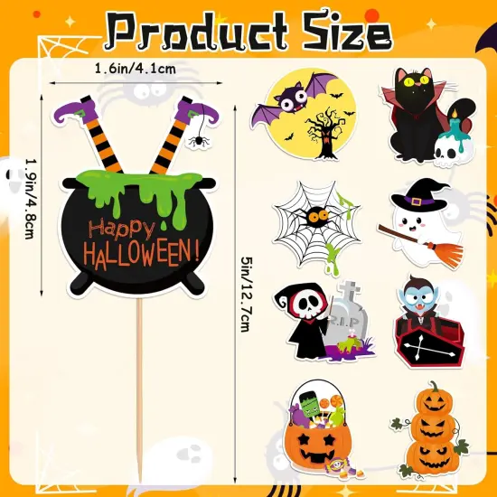 72 Pcs Halloween Cupcake Toppers {2}