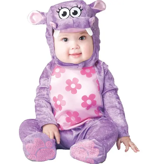 Infant Huggable Hippo Costume with Hood Ears and Skid Resistant Booties {1}