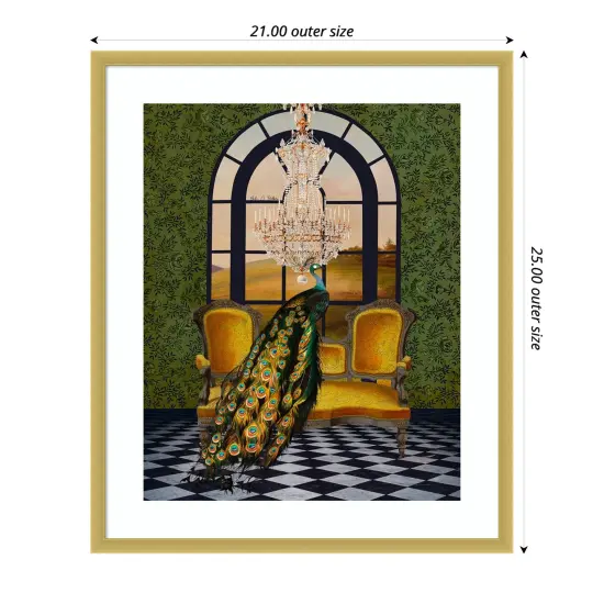 Peacock Extravaganza by Erika C. Brothers Wood Framed Wall Art Print {4}