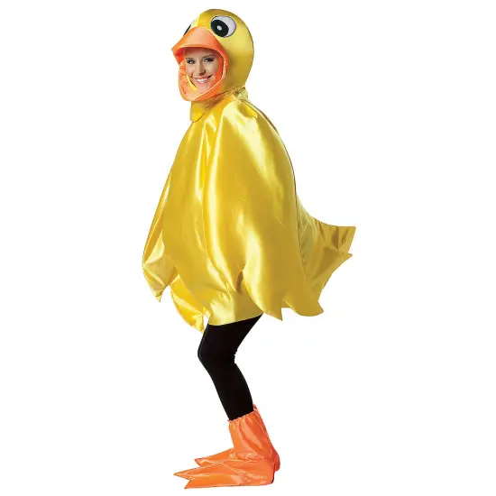 Yellow Ducky Adult Costume Yellow Tunic Wings Hood Foot Covers {1}