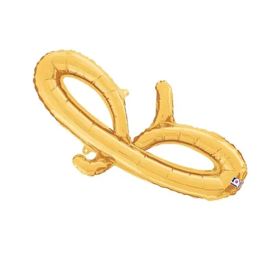 Betallic&reg; 24 inch Script Letter F Gold Air Fill Only {5}