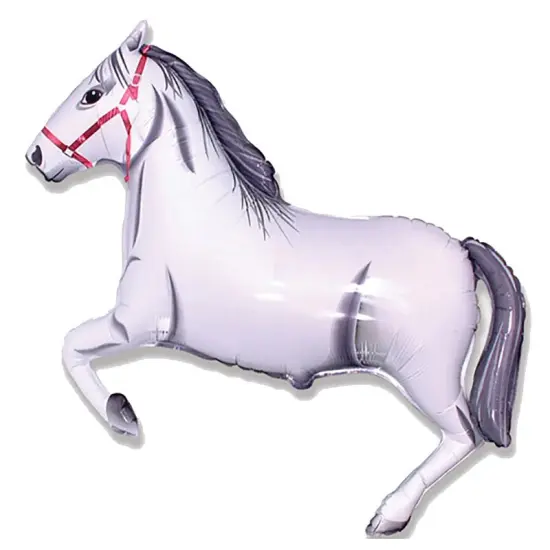 42" White Horse Foil Balloon Horse Party Decoration {1}