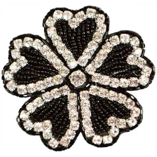 Radiant Beaded Rhinestone Flower Applique/Patch {1}