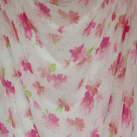 1 Yard White or Coral or Green Hi Multi Chiffon Lightweight Apparel Fabric, 58/60" Wide {1}