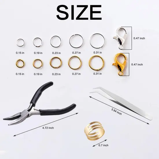 1200PCS Jewelry Making Supplies, Open Jump Rings and Lobster Clasps {2}