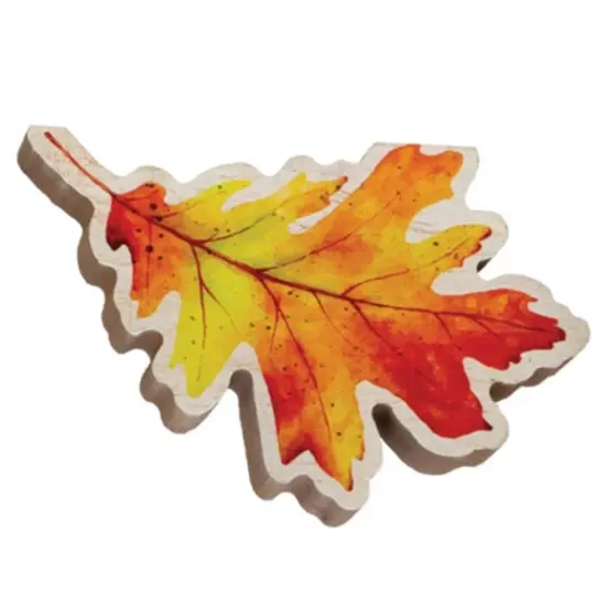 3 Asstd. Chunky Wood Fall Leaf Sitters Wooden Autumn Decor for Tabletop {2}
