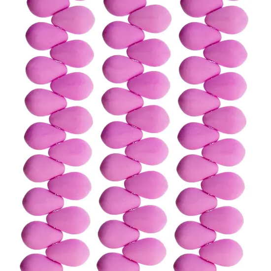 John Bead 114pcs 6x9mm Czech Glass White Alabaster Velvet Drop Bead Strands Soft Magenta {2}