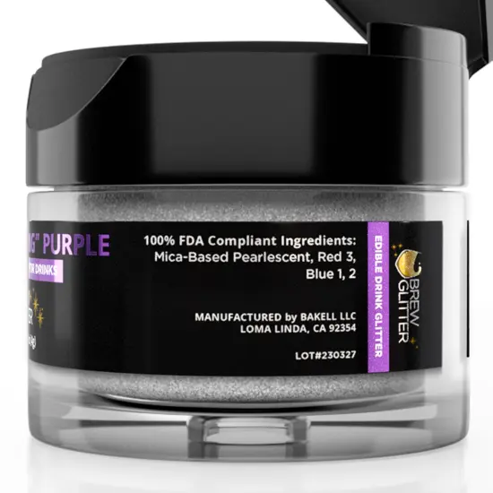 Brew Glitter - Purple Color Changing Edible Drink Glitter (4g, x1 Flip-Cap Jar) for Beer, Cocktails and Beverages {6}