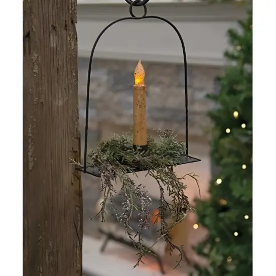 Black Iron Hanging Taper Holder and Wrought Iron, Arch Detail {2}