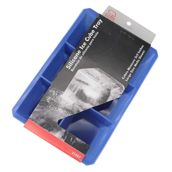Chef Craft 6-Cube Silicone Ice Cube Tray - Makes Large 2" Easy To Remove Cubes {3}