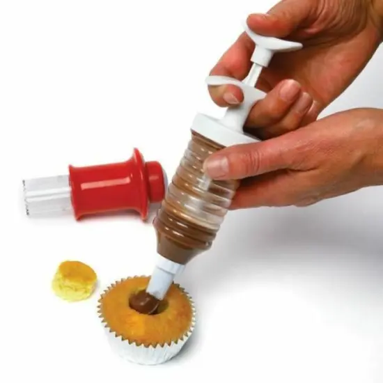 Norpro 3 Piece Cupcake Corer Set - Small and Large Corers with Cake Ejector {4}
