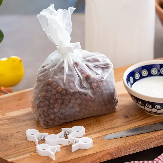 Chef Craft 6pc Bread & Bagel Clips - Plastic or Chip Bag Tie Sealing Clips {4}