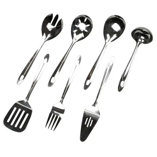 Chef Craft 9.5" Stainless Steel Salad Server Spoon with Sleek Mirror Finish {3}