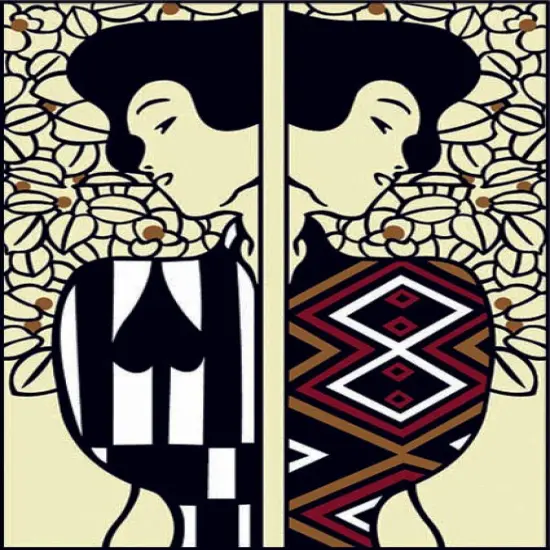 Needlepoint canvas for halfstitch without yarn Silhouette Of Klimt SE929.570 Seg De Paris Printed Tapestry Canvas {1}