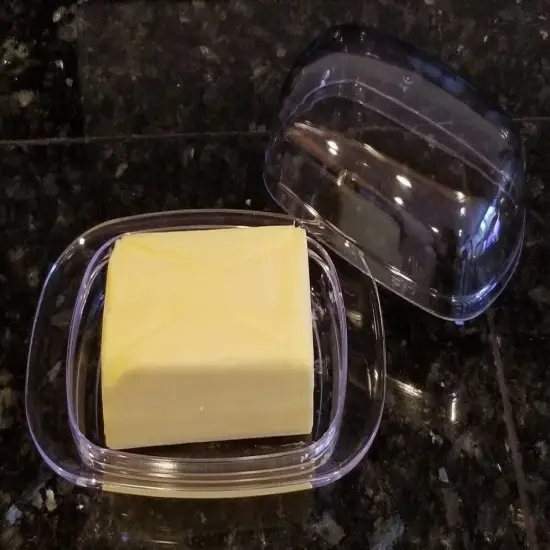 Handy Housewares Large Double-Wide Clear Acrylic Butter Serving Storage Dish with Lid {5}