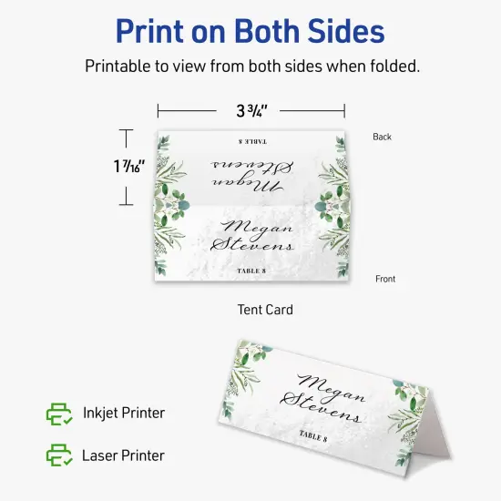 Avery Glossy White Place Cards, 1-7/16" x 3-3/4" Rectangle {6}