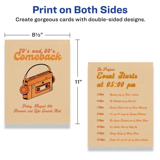 Avery 8-1/2" x 11" Rectangle, Kraft Brown Cardstock {6}