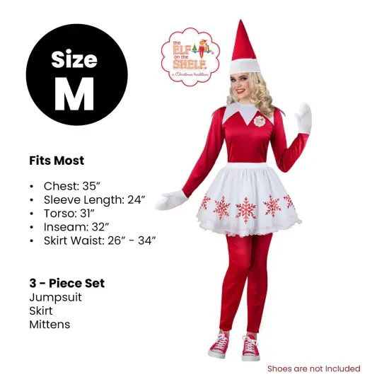 Fun World The Elf on the Shelf Woman's Christmas Costume - Medium Red {5}