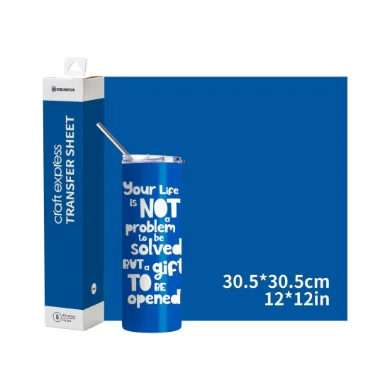 Craft Express 8 Pack 12" x 12" Solid Color Assorted Sublimation Transfer Sheets Light Blue Transfer {5}