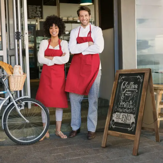 HBCY Creations Magnetic A-Frame Chalkboard Deluxe Set / 8 Chalk Markers + 10 Stencils + 2 Magnets Outdoor Sidewalk Chalkboard Sign / Large 48" x 24" {9}