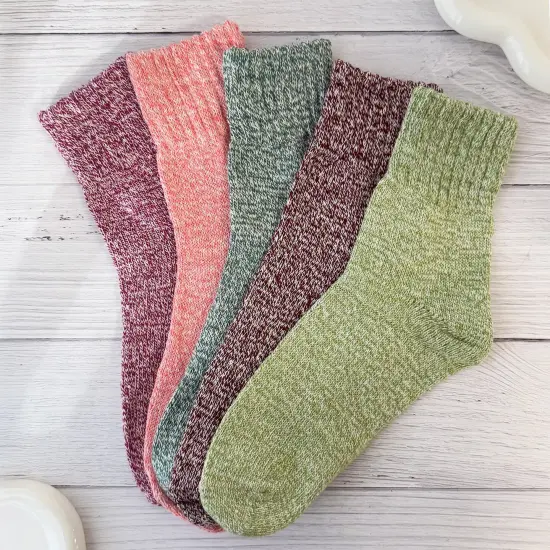 Wrapables Women's Wool Blend Frosted Winter Quarter Socks (Set of 5) {4}