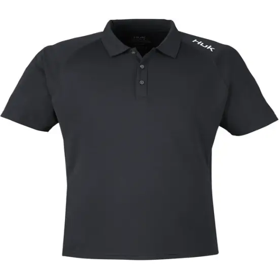 HUK&reg; Men's Lopro Solid Performance Polo Black {1}