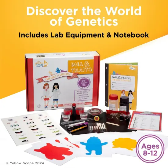 Yellow Scope DNA & Traits Science Kit for Kids, STEM Kits for Girls and Boys, Educational & Fun Holiday Gift for Ages 8-14 {2}