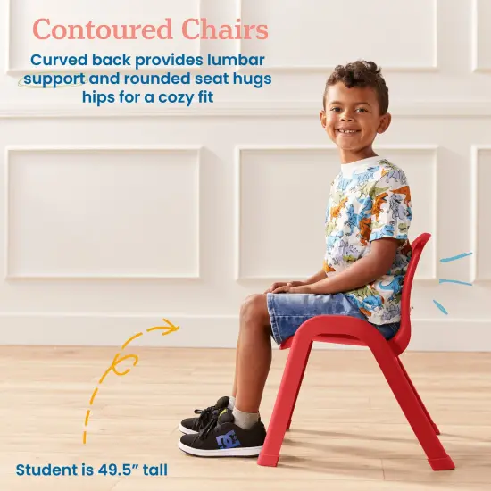 SitRight Chair, Classroom Seating, 4-Pack Red {3}