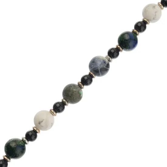 John Bead 10mm Solar System Universe Galaxy 7" Bead Strand Earth {1}