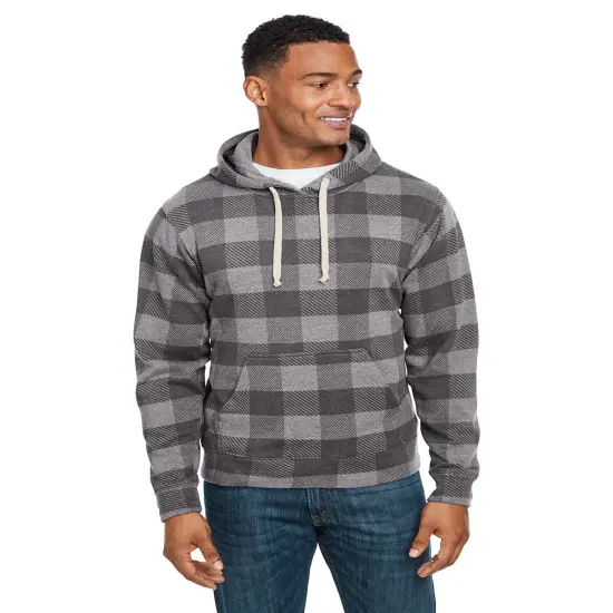 J America&reg; Triblend Pullover Long Sleeve Fleece Hooded Sweatshirt SMOK TRBLN BUFLO {1}