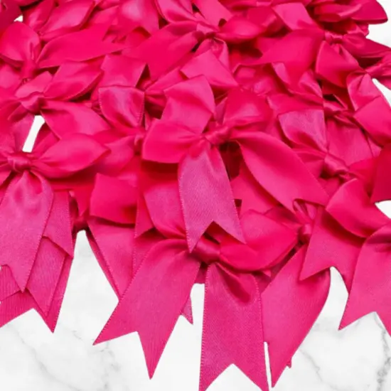 12 Ct Hot Pink Bows Satin Ribbon {1}