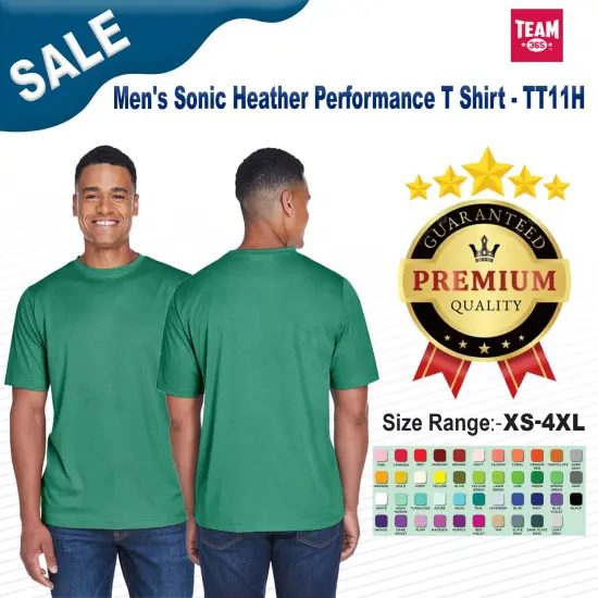 Team 365&reg; Men's Sonic Heather Performance T-Shirt SP RED HEATHER {2}