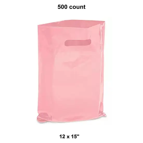 Eco-Friendly 12 x 15" Die Cut Handle Bags for Pink {1}