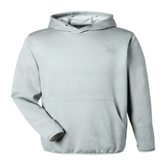 HUK® Men's Performance Hooded Fleece Pullover Harbormist hthr {1}