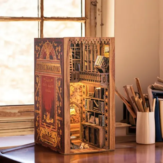 Book Nook Wizardi Miniature - Eternal Bookstore Roombox Kit {3}