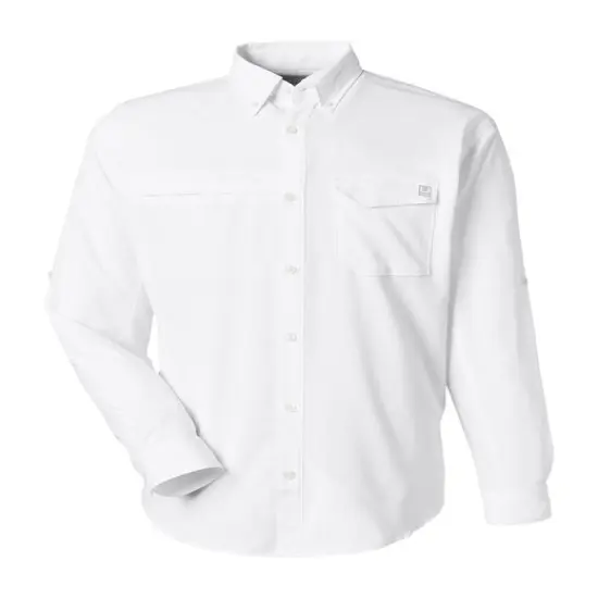 HUK&reg; Men's Tide Point Long Sleeve Shirt White {1}