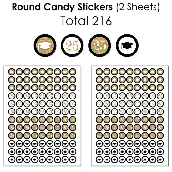 Big Dot of Happiness 2025 Gold Graduation Party Candy Favor Sticker Kit - 304 Pieces {6}