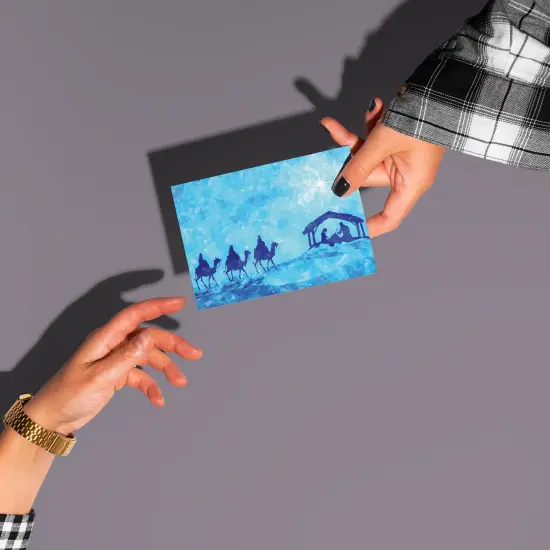 Three Wise Men Nativity Christmas Greeting Cards Boxed Set of 24 Holiday Notecards Featuring Manger and Star of Bethlehem, Perfect for Religious Festive Wishes {4}