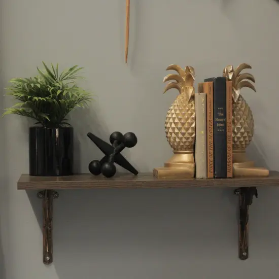 Elegant Gold Pineapple Bookends – Chic Tropical Bookshelf Accent {5}